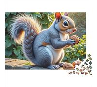 Squirrel Holding Nut Puzzle 1000 Pz in Cartone Spessore Anti-stress Per Bambini 12+ Riunioni Amici Regalo Interlocking Non Deformabile 38x26cm/1000pcs