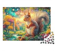Squirrel in Magical Forest with Tower Puzzle Da 1000 Pezzi Adorable Squirrel Sfidante E Di Ingegno Per Tutte Le Età 70x50cm/1000pcs