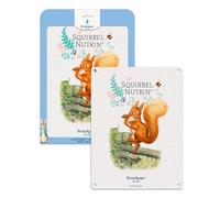 Squirrel Nutkin Di Beatrix Potter Insegna In Acciaio Grande 400Mm X 300Mm 6287