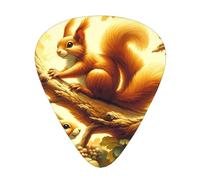 Squirrel-On-Tree - Confezione da 12 plettri per chitarra con 3 spessori e scatola portaoggetti, plettri in ABS per basso elettrico