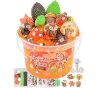 Squirrel Orange Slime Set per Bambini Melma Bucket with Slime Clay, 10 Confezioni di Accessori, Slime Party Regalo per Ragazze e Ragazzi, Giocattoli Sensoriali, Pasqua Halloween Regalo di Natale