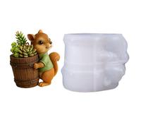 Squirrel Pen Holder Mold, Pencil Holder Organizer Tray, 7.8cm DIY Concrete Planter Mold for Plaster Resin Cement Casting Craft Storage Jar Flower Pot Home Decor, Desk Organizer Use, Home Craft Gift