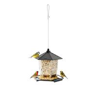 Squirrel Proof Bird Feeder, Hanging Metal Bird Feeder, Metal Hanging Birds Feeders With Bilateral Weight-Activated Perches, Large Birds Feeders With Perch Tray For Outside Feeding Water Backyard