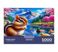 Squirrel Puzzle Da 1000 Pezzi Per Chi Cerca Relax:Absolutely Stunning Un'attività Calma Per Ricaricare Le Energie!