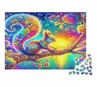 Squirrel Puzzles 1000 Pezzi Recyclable Colorful Art Puzzle per Anziani Gioco Educativo Decompressione Idealee per Benedizioni Di Vacanza Regalo 52x38cm/1000pcs