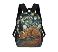 Squirrel Sleeping Under Starry Night Sky Zaino Per Bambini Borsa Scolastica Per Ragazzi Cartone Animato Stampa 3D Borsa Scolastica Per Studenti Zaino Per Laptop Per Ragazzi E Ragazze 17inch