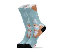 Squirrel Snowflake Calzini Da Lavoro Stampe Calzini Uomo Comodo Calze Per Compleanno Running Esterno 40Cm