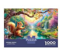 Squirrel Swinging over A River Puzzle Da 1000 Pezzi Dream Forest Squirrel Cartone Riciclato Premium, Sfidante 38x26cm/1000pcs