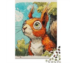 Squirrel Watercolor Painting Jigsaw Puzzle Impossibili 1000Pcs Decorazione Per La Casa. Giochi Rilassamento E Intelligence Per Adulti E Bambini Da 12 Anni 70x50cm/1000pcs