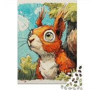 Squirrel Watercolor Painting Jigsaw Puzzle Impossible 1000Pcs Decorazione Per La Casa. Giochi Rilassamento E Intelligence Per Adulti E Bambini Da 12 Anni 52x38cm/1000pcs