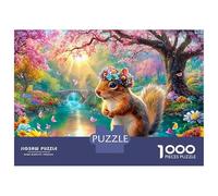 Squirrel with Flower Crown by River Puzzle Da 1000 Pezzi Dream Forest Squirrel Qualità Premium, Ottimo Gioco Per Adulti E Bambini 70x50cm/1000pcs