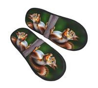 Squirrels Eating Peanut On The Tree Pattern Pantofole Da Casa Pelose Pantofole Unisex Scarpe Per Spa Hotel Esterno M