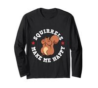 Squirrels Make Me Happy Cute Animal Design Maglia a Manica