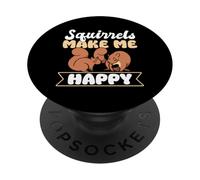 Squirrels Make Me Happy Cute Animal Design PopSockets PopGrip Adesivo