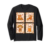 Squirrels Pumpkin Fall Coffee Cozy Autumn Aesthetic Maglia a Manica