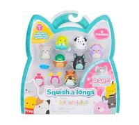 Squish-a-longs 8 Pack - 1” Mini-Squish with 2 Accessories, 1 Ring, and a Collector’s Guide - Collect, Trade, & Play