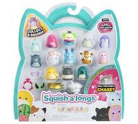 Squish-a-longs Confezione da 14 - Serie 1, Wave 2 - (14) Mini-Squish da 2,5 cm con (4) Accessori, (1) Attacco ad anello e (1) Guida per collezionisti - Colleziona, commercia e gioca