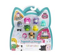 Squish-a-longs Confezione da 8 (stile 1- W2) - (8) Mini-Squish da 2,5 cm con (2) accessori, (1) anello e una guida per collezionisti - Colleziona, commercia e gioca