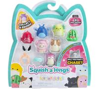 Squish-a-longs Confezione da 8 (Stile 3- W2) - (8) Mini-Squish da 2,5 cm con (2) Accessori, (1) Anello e una guida per collezionisti - Colleziona, commercia e gioca