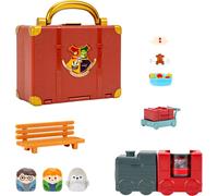 Squish-a-longs SQAL0110 - Set da gioco Harry Potter Hogwarts Express, contiene 3 x 2,5 cm mini squish con 3 accessori, 1 set da gioco per valigia e 1 guida per collezionare, scambiare e giocare