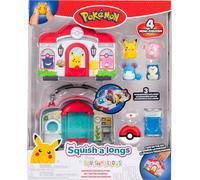 Squish-a-longs Playset Pokemon Center Con Pikachu Chansey Marill E Snorlax