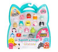Squish-a-longs SQAL0031 - Confezione da 14 pezzi, contiene 14 x 2,5 cm Mini quish con 4 accessori, 1 x anello e 1 x guida per collezionisti (onda 3, stile 1) da collezionare, scambiare e giocare