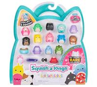 Squish-a-longs SQAL0088-Confezione da 14 pezzi, contiene 14 x 2,5 cm Mini quish con 4 accessori, 1 x anello e 1 x guida per collezionisti (onda 3, stile 2) da collezionare, scambiare e giocare