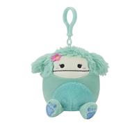 Squishmallow - Peluche ufficiale Kellytoy, 8,9 cm, clip per borsa, portachiavi, zaino, morbido peluche (Joelle Bigfoot con fiore)