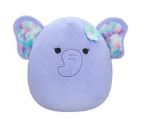 Squishmallows Anjali SQCR05378 - Spilla a forma di elefante viola con fiore, 19,1 cm, multicolore