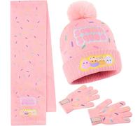 Squishmallows Berretto Bambina Adolescenti Set Accessori Invernali 3Pz, Cappello Sciarpa e Guanti per Viaggi Scuola