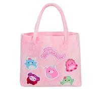 Squishmallows Borsa tote per ragazze e bambini, in morbido peluche, borsa a tracolla da viaggio per la notte, idea regalo, rosa, Taglia unica