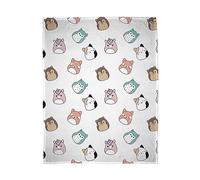 Squishmallows Coperta ufficiale in pile, super morbida, colore bianco caldo, design freddo, perfetta per casa, camera da letto, pigiama party e campeggio, dimensioni 100 x 150 cm