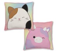 Squishmallows - Cuscino quadrato ufficiale Meow Moo, super morbido, reversibile, su 2 lati, perfetto per qualsiasi camera da letto, divano o letto, 40 x 40 cm