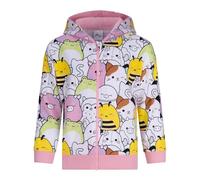 Squishmallows Felpa con Cappuccio e Zip per Bambini, 7-8 Anni: 128cm, Rosa