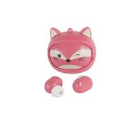 Squishmallows Fifi The Fox - Auricolari wireless con custodia di ricarica che cambia volto, pulsante play/pausa microfono integrato per chiamate, portata Bluetooth 10 metri, controllo del volume.