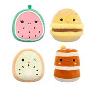 Squishmallows Original 5 Inch Food 4-Pack - Kachina Kiwi, Rayen Pancakes, Visconti Lemon Macaron, Wanda Anguria
