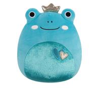 Squishmallows Original 7.5-Inch Ludwig the Teal Frog With Hearts and Crown Valen