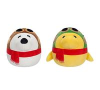 Squishmallows Original Peanuts - Peluche ufficiale di Snoopy e Aviator Woodstock, 20,3 cm, confezione da 2