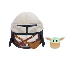 Squishmallows Original Star Wars 12-Inch Mandalorian + 3.5-Inch Grogu Plush (2-P