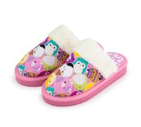 Squishmallows Pantofole da bambina in finta pelliccia, per interni, con suola antiscivolo, comode e calde, per camera da letto per bambini e ragazzi, taglie 42-36, rosa, 32 EU