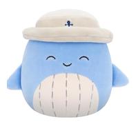 Squishmallows Peluche Samir la balena con cappello alla pescatora, 19 cm