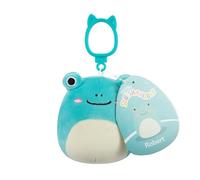 Squishmallows Robert the Aqua Frog - Peluche a clip, 8,9 cm, collezione Wildlife Squad