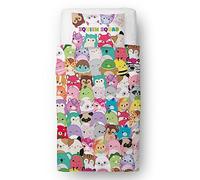 Squishmallows Set copripiumino singolo con licenza ufficiale Jazzy Design | Biancheria da letto reversibile su 2 lati, inclusa federa coordinata, perfetta per la decorazione della camera dei bambini