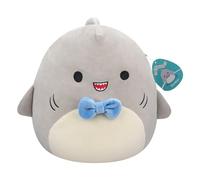 Squishmallows SQCR05379 - Papillon Gordon Lo squalo grigio con papillon blu, 19,1 cm, multicolore