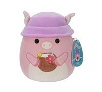 Squishmallows SQCR05382 la Vache Rose - Peter il maialino rosa con bevanda tropicale e cappello a secchiello, 19 cm, multicolore