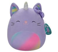 Squishmallows SQCR05414 - Caticorno originale Cienna con ventre e fiocco color arcobaleno pastello, 30,5 cm, multicolore