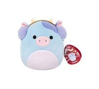 Squishmallows SQXM01275 - Clayton la mucca con paraorecchie, 19 cm, super morbido