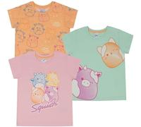 Squishmallows T-Shirt da Ragazza in 100% Cotone, Confezione da 3, 5-6 Anni