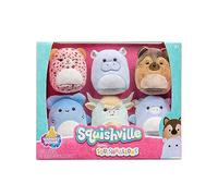 Squishville by Original Squishmallows Varsity Squad - Sei peluche Squishmallows da 5 cm tra cui Nya, razzo, Benedict, Mario, Dane e Armie - Giocattoli per bambini