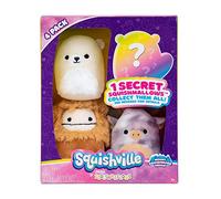 Squishville- Confezione da 4 Quadrati Glitterati Peluche, Multicolore, SQM0326